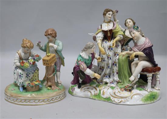 Two Continental porcelain groups